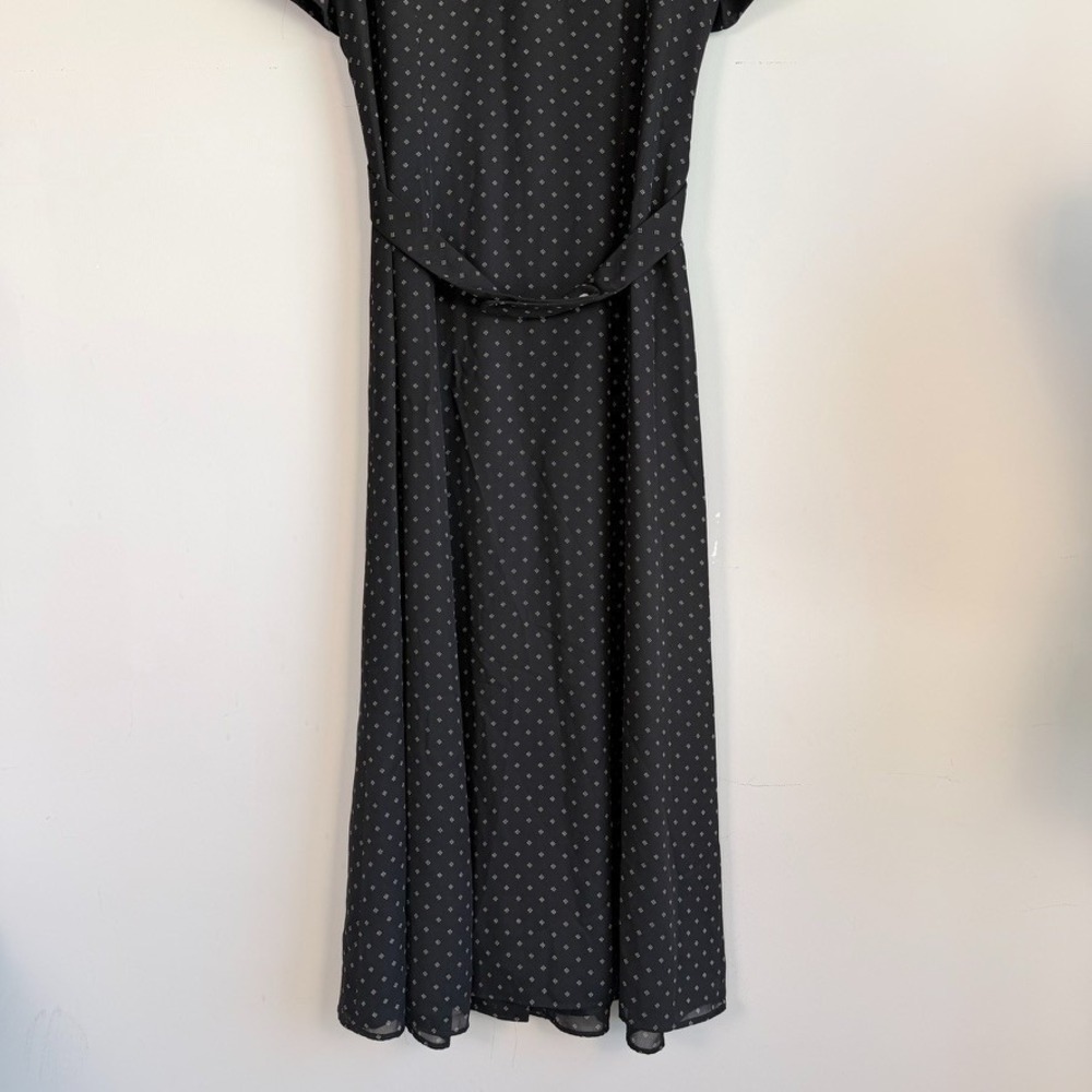 Vtg David Warren NY Button Front Maxi Shirt Dress Sz 12 Geometric Print 90s - Picture 9 of 11